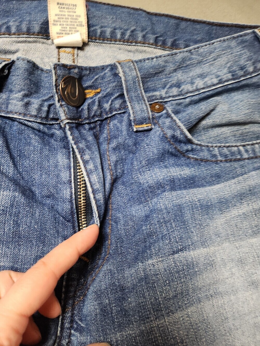 True religion jeans made in USA Straight leg 100% cotton Sz 34 - Hemmed - Picture 5 of 14